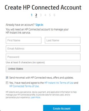 hp connected account sign in.